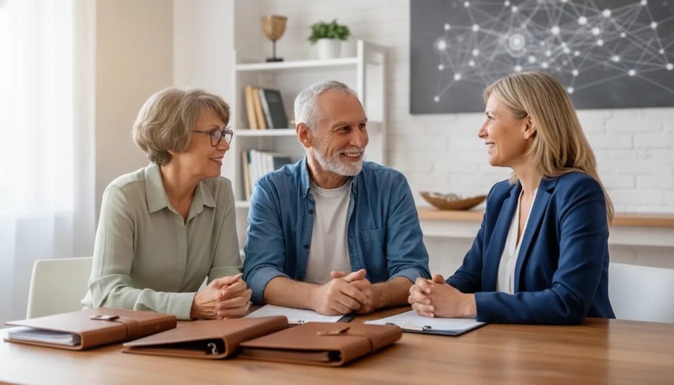 Couple discussing an integrated investment plan with a financial planner