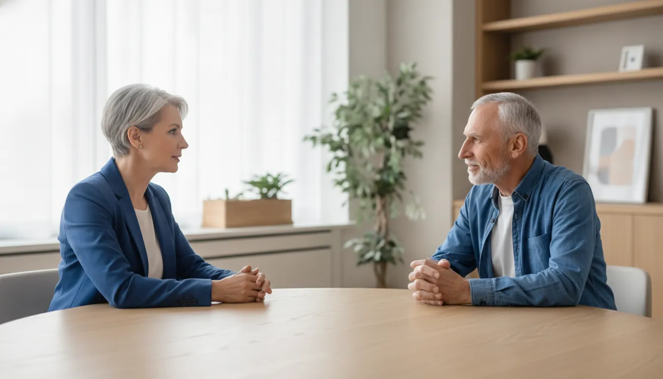Couple discussing goals with a wealth management professional