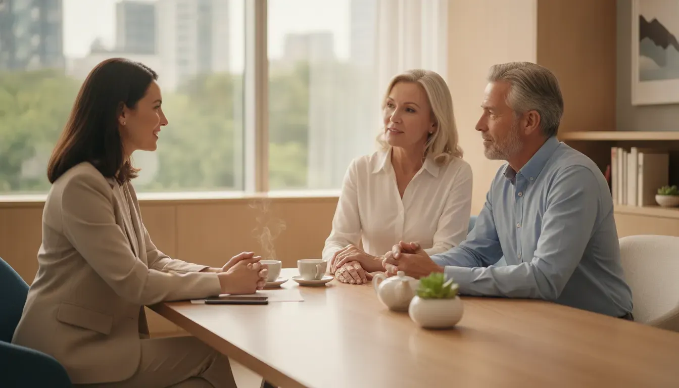 Couple discussing retirement income planning with a financial planning professional