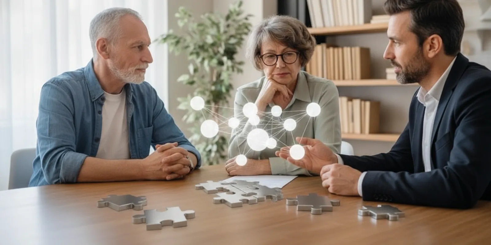 Retired couple reviewing required minimum distributions and retirement income accounts at home