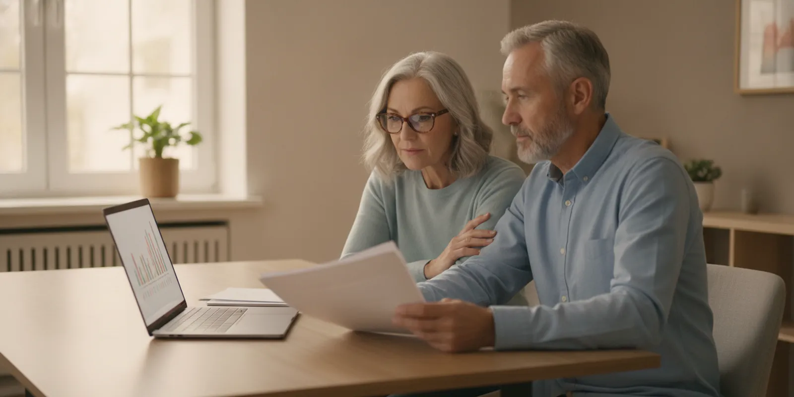 Retiree reviewing retirement account and tax estimates at a desk