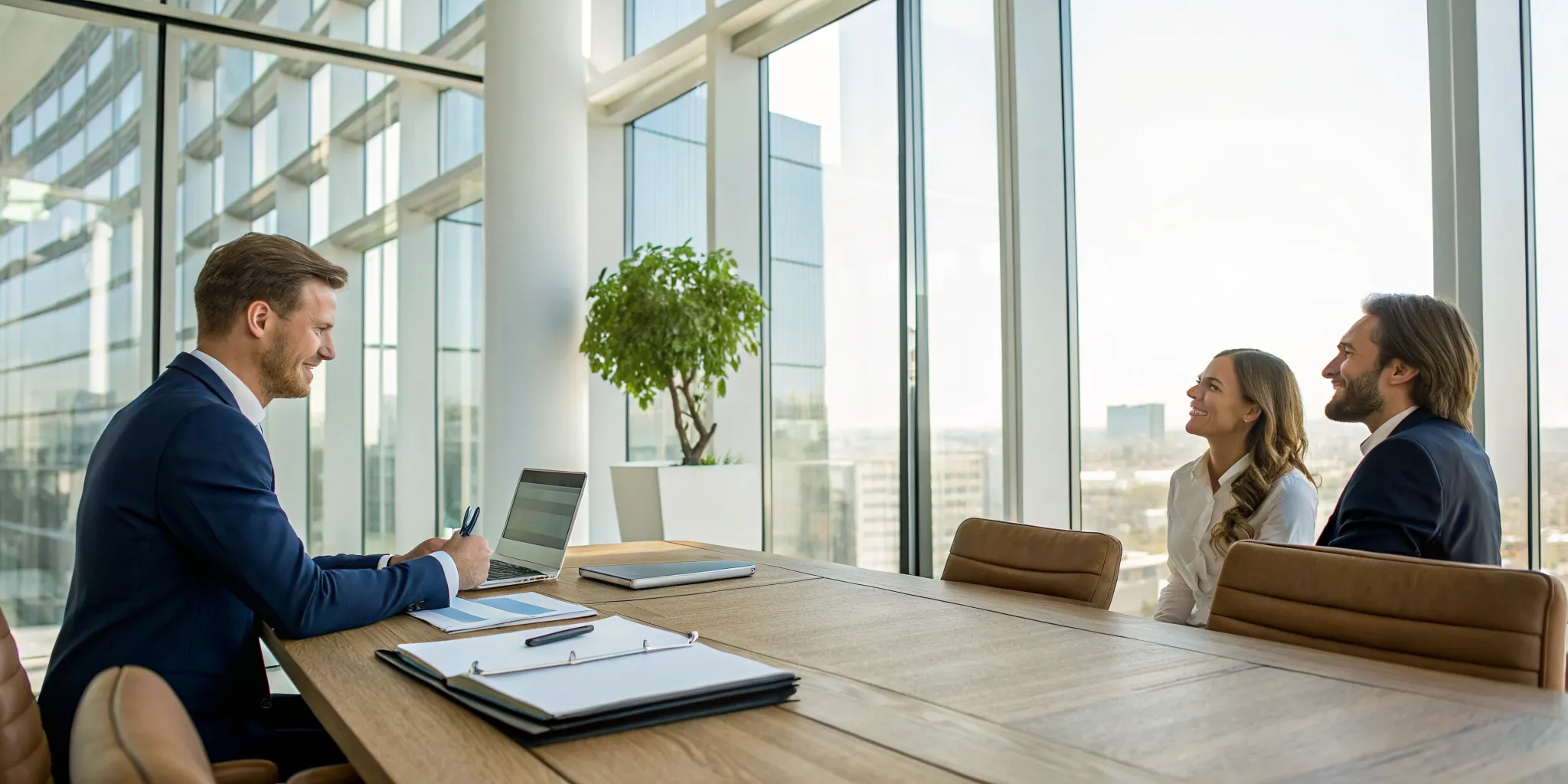 Couple meeting to hire a legacy planning expert for their estate plan.